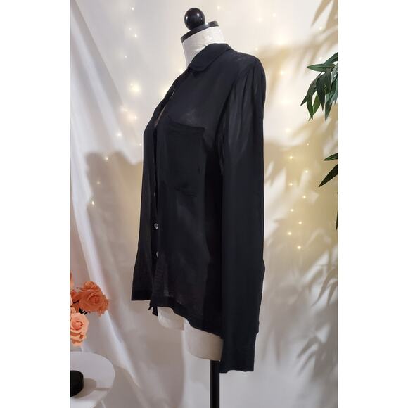 Vtg 90s Chicos Design Egyptian Hieroglyph Sheer Shell Button Blouse Sz 0 US S 4 - Picture 5 of 13